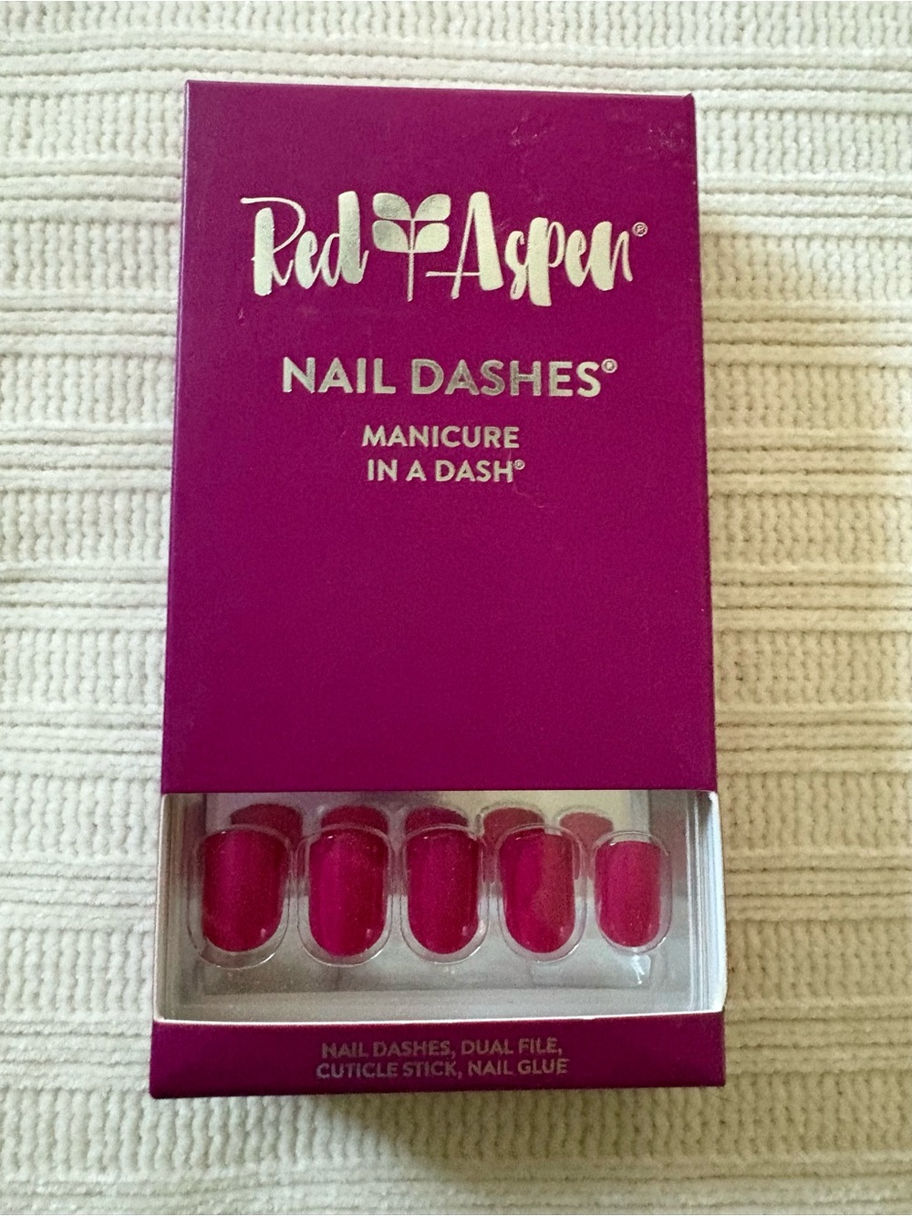 Red Aspen Nail Dashes Press-On Nails - Beas Garden Romance Pink